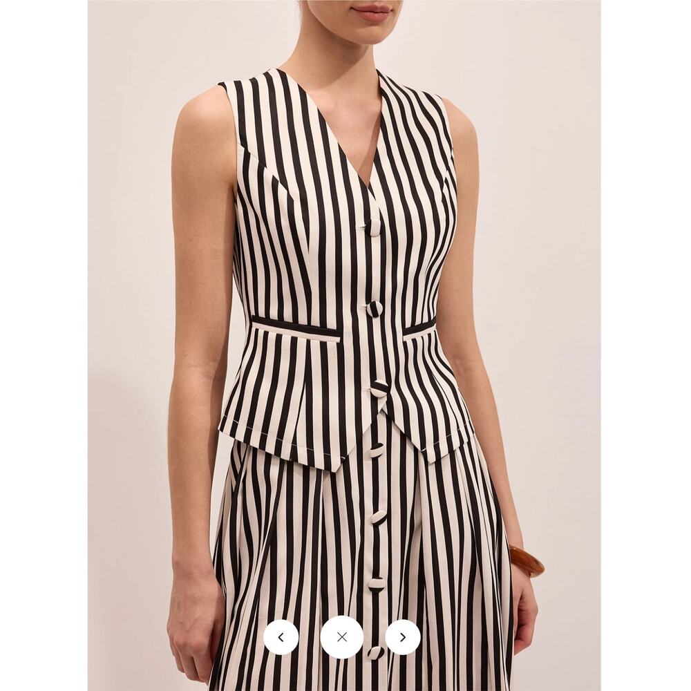 NWT Commense Striped Sleeveless Vest & Maxi Skirt Set Sz L - Picture 5 of 5